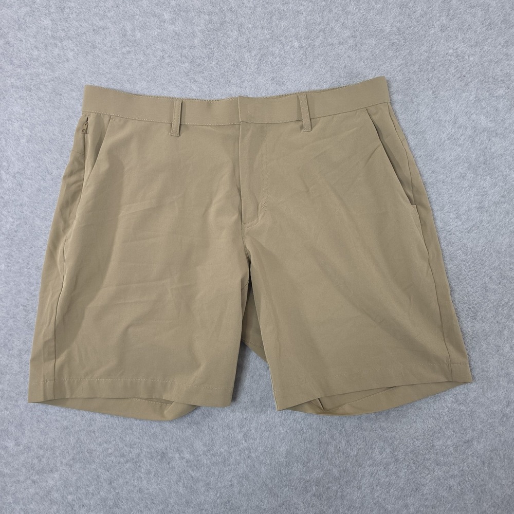 Fabletics Golf Shorts Mens 34 8" Khaki Performance Chino Stretch The Don Casual